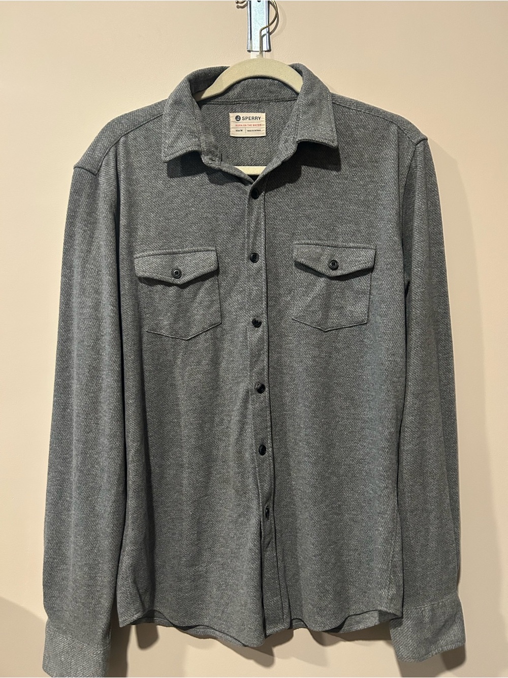 Sperry Men's Grey Long-Sleeve Button-Down Workshirt